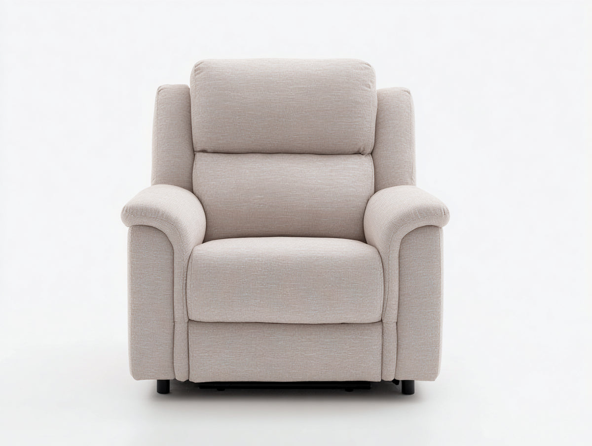 Liegesessel aus Stoff 92x96x108 cm - Cremebeige - mit hoher Rückenlehne - modernes Design