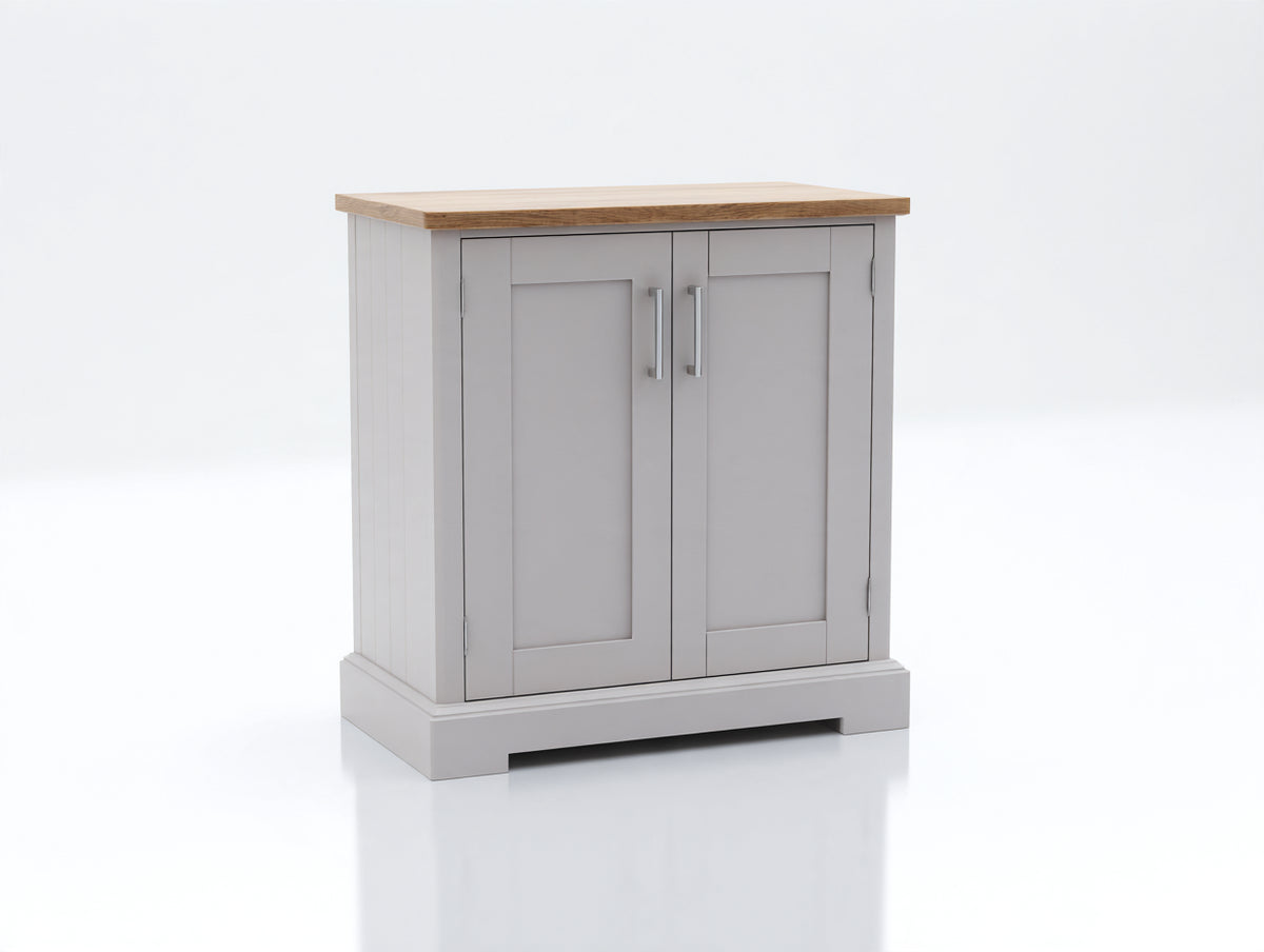 Sideboard 90 x 40 x 100 cm - Holz Hellgrau-Holz - 2 Türen - Modernes Design